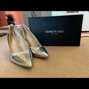 Kenneth Cole Silver Plateado high heels sz 8 NEW